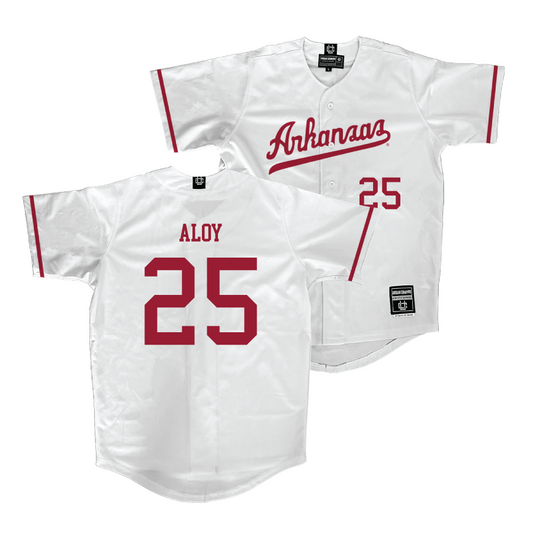 Arkansas Baseball White Jersey  - Kuhio Aloy