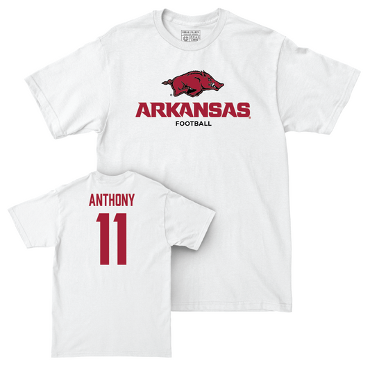 Arkansas Football White Classic Comfort Colors Tee  - Jordan Anthony