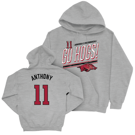 Arkansas Football Sport Grey Hogs Hoodie  - Jordan Anthony