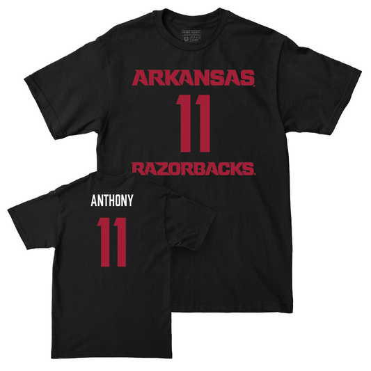 Arkansas Football Black Player Tee  - Jordan Anthony