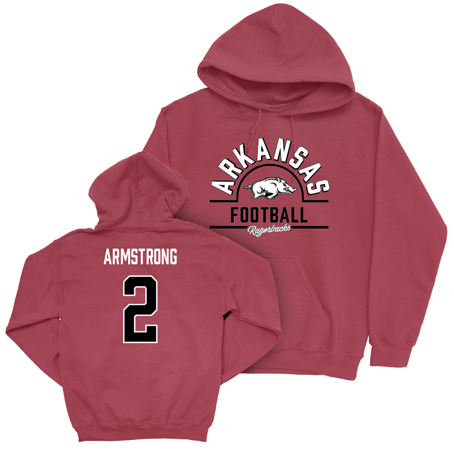 Arkansas Football Cardinal Arch Hoodie - Andrew Armstrong Youth Small