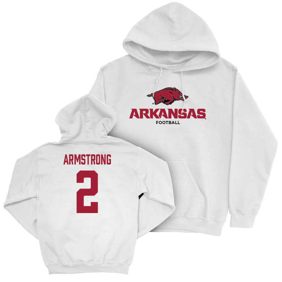 Arkansas Football White Classic Hoodie - Andrew Armstrong Youth Small