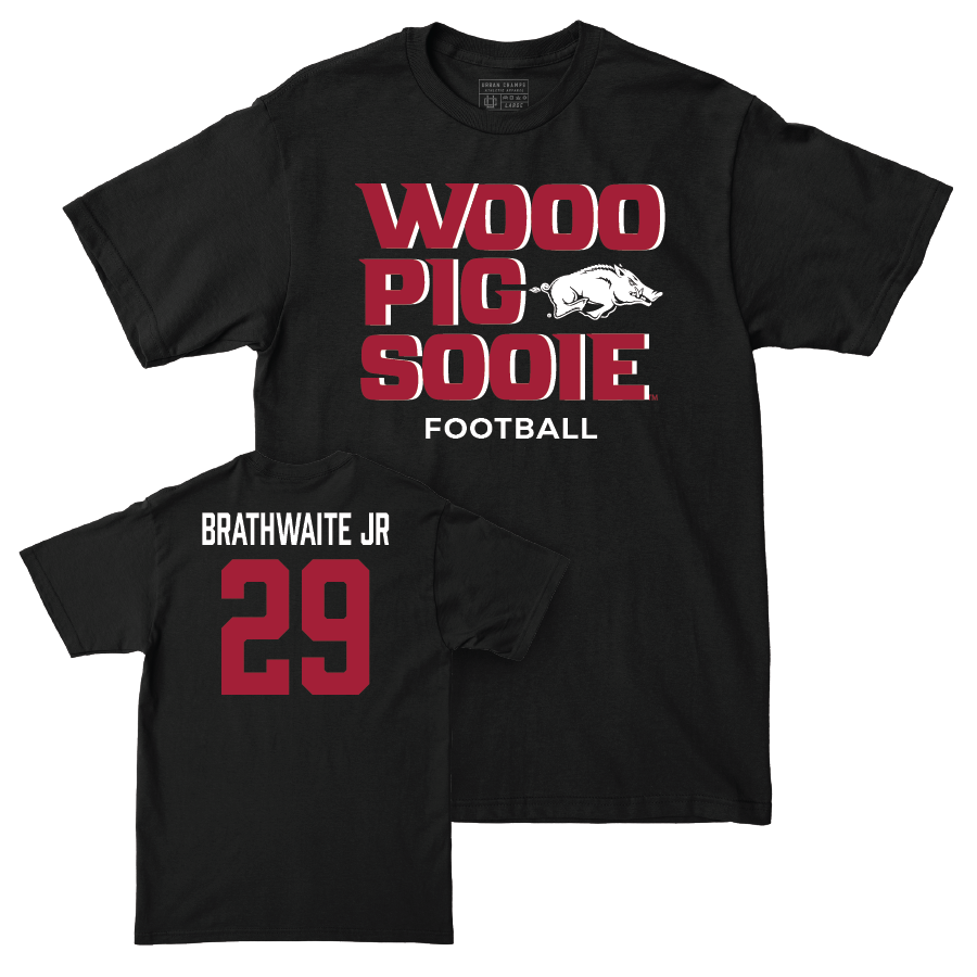 Arkansas Football Black Woo Pig Tee - AJ Brathwaite Jr Youth Small