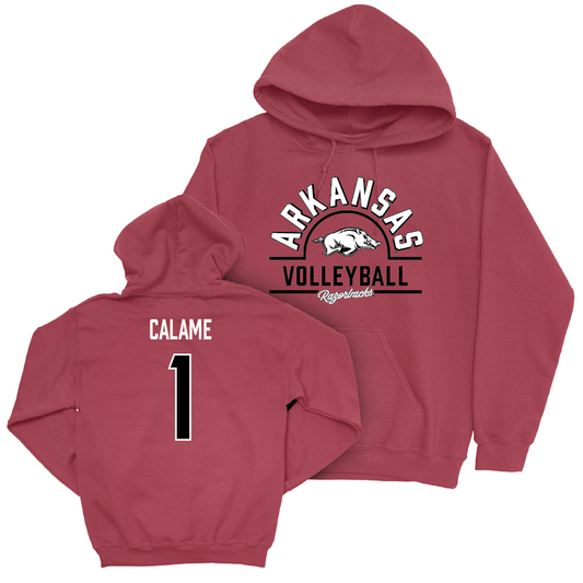 Arkansas Women's Volleyball Cardinal Arch Hoodie - Avery Calame Youth Small