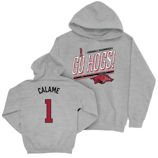 Arkansas Women's Volleyball Sport Grey Hogs Hoodie - Avery Calame Youth Small