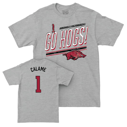 Arkansas Women's Volleyball Sport Grey Hogs Tee - Avery Calame Youth Small