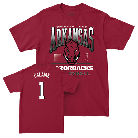 Arkansas Women's Volleyball Cardinal Staple Tee - Avery Calame Youth Small