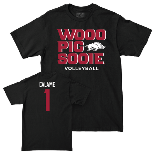 Arkansas Women's Volleyball Black Woo Pig Tee - Avery Calame Youth Small