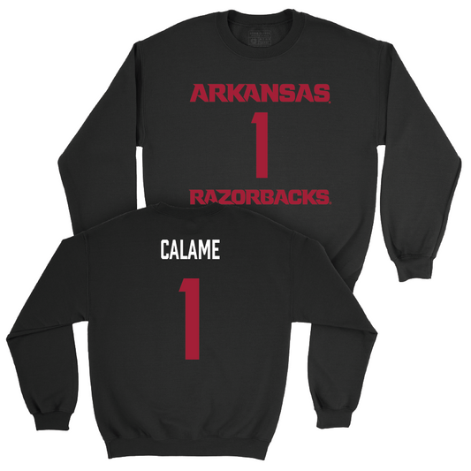 Arkansas Women's Volleyball Black Player Crew - Avery Calame Youth Small