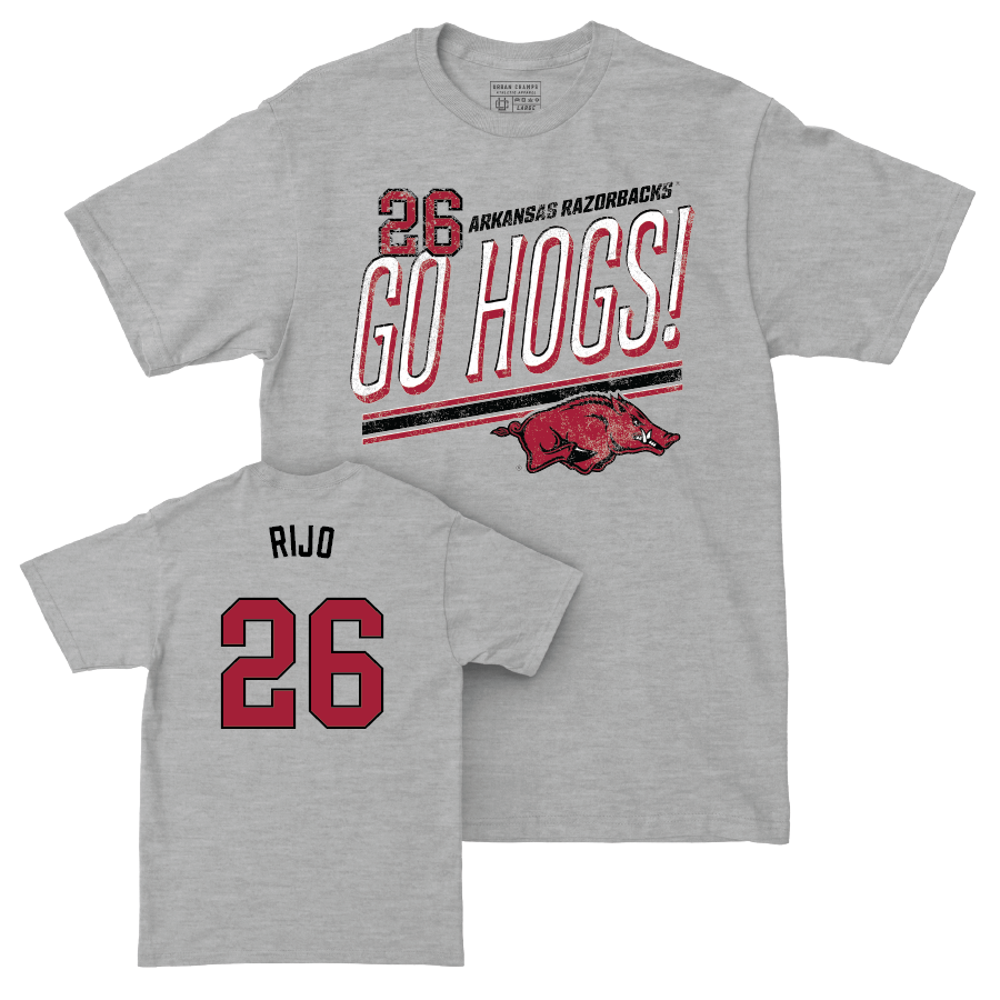 Arkansas Softball Sport Grey Hogs Tee - Atalyia Rijo Youth Small