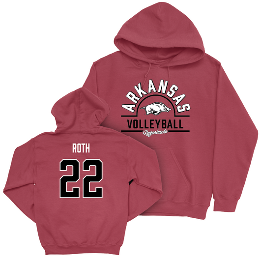 Arkansas Women's Volleyball Cardinal Arch Hoodie - Ava Roth Youth Small