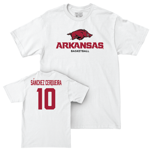 Arkansas Football White Classic Comfort Colors Tee - Alex Sanford Youth Small