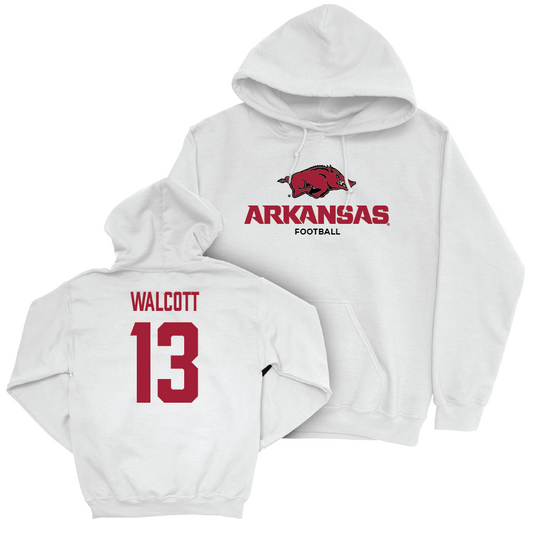 Arkansas Football White Classic Hoodie - Alfahiym Walcott Small