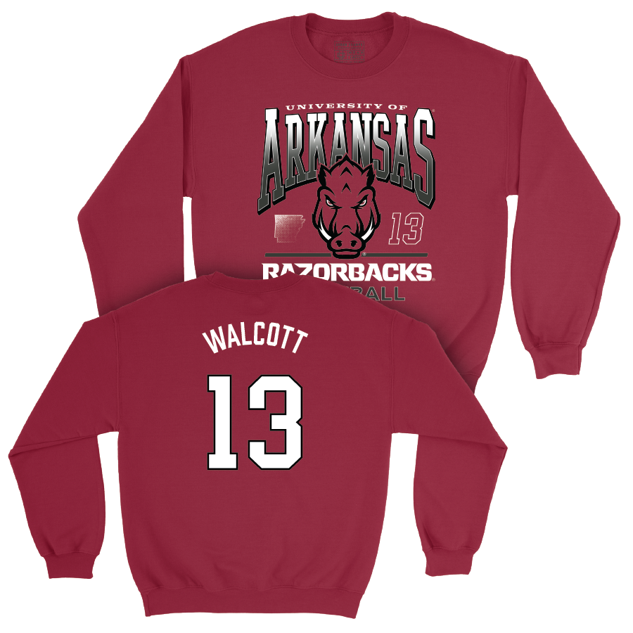 Arkansas Football Cardinal Staple Crew - Alfahiym Walcott Small