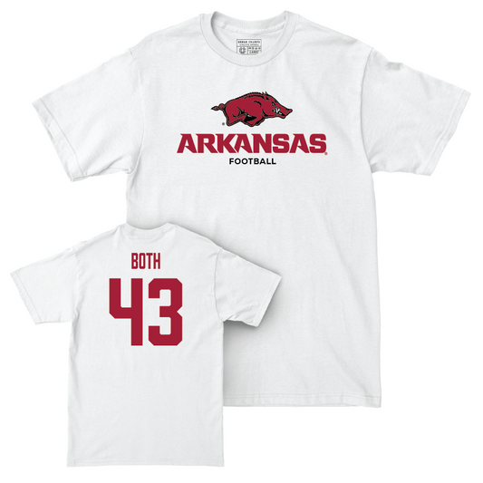 Arkansas Football White Classic Comfort Colors Tee - Brooks Both Youth Small