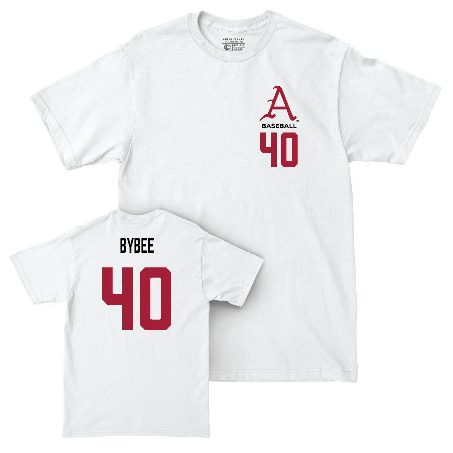 Arkansas Baseball White Comfort Colors Tee - Ben Bybee Youth Small