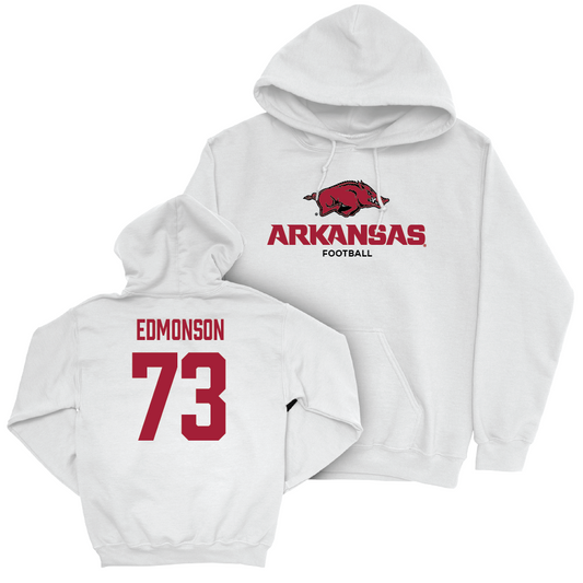 Arkansas Football White Classic Hoodie - Brooks Edmonson Youth Small