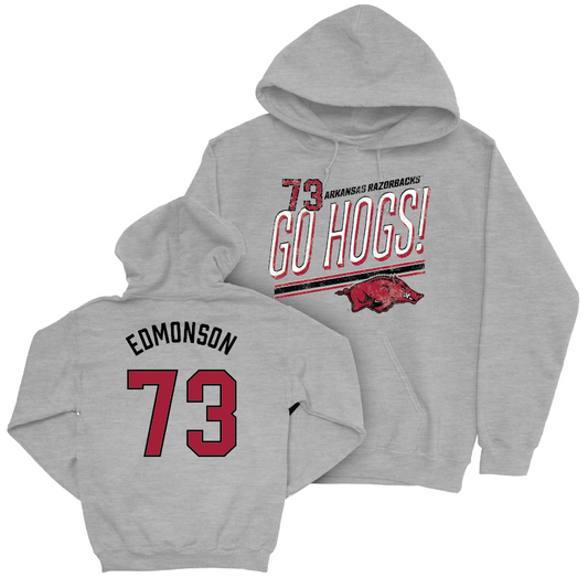 Arkansas Football Sport Grey Hogs Hoodie - Brooks Edmonson Youth Small