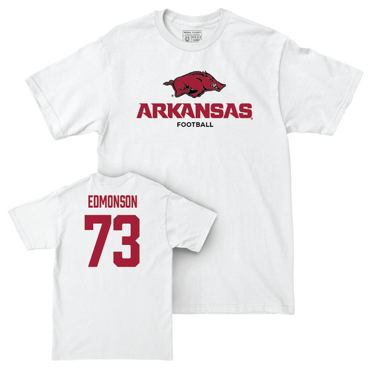 Arkansas Football White Classic Comfort Colors Tee - Brooks Edmonson Youth Small