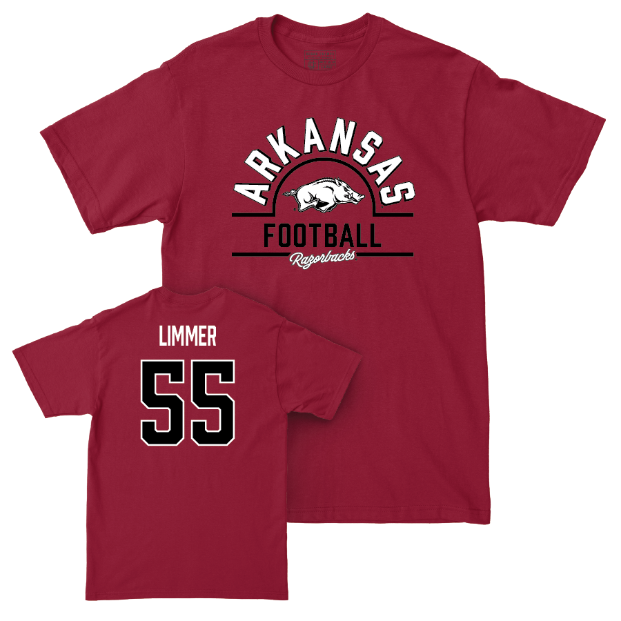 Arkansas Football Cardinal Arch Tee - Beaux Limmer Youth Small