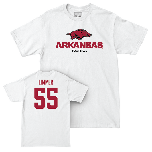 Arkansas Football White Classic Comfort Colors Tee - Beaux Limmer Youth Small