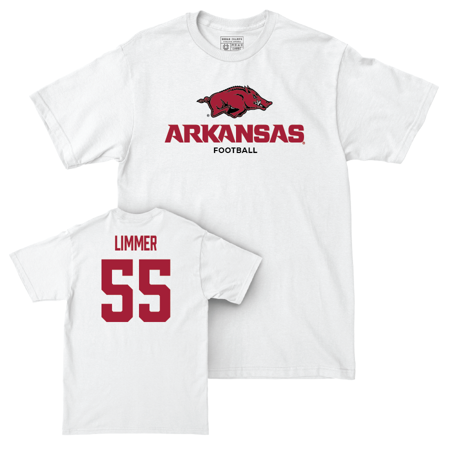 Arkansas Football White Classic Comfort Colors Tee - Beaux Limmer Youth Small