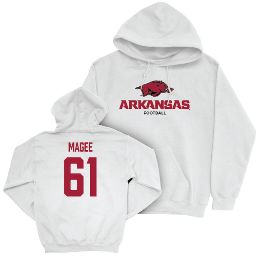 Arkansas Football White Classic Hoodie - Briggs Magee Youth Small