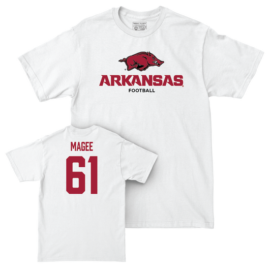 Arkansas Football White Classic Comfort Colors Tee - Briggs Magee Youth Small