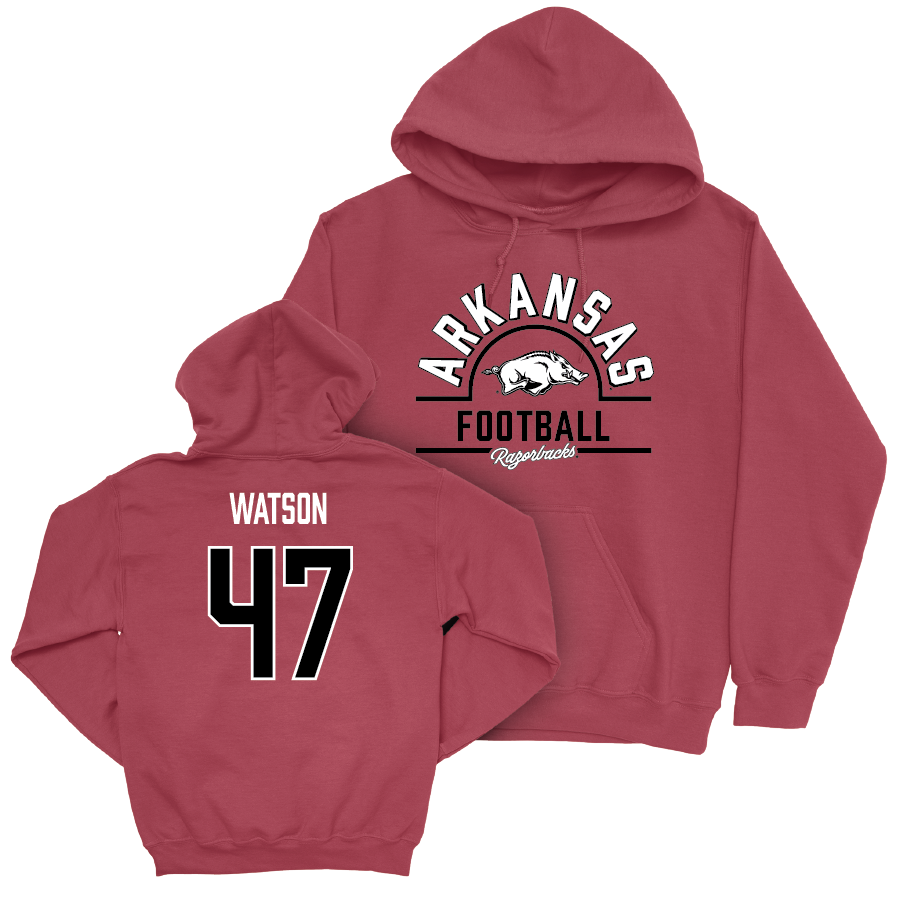 Arkansas Football Cardinal Arch Hoodie - Braylon Watson Small