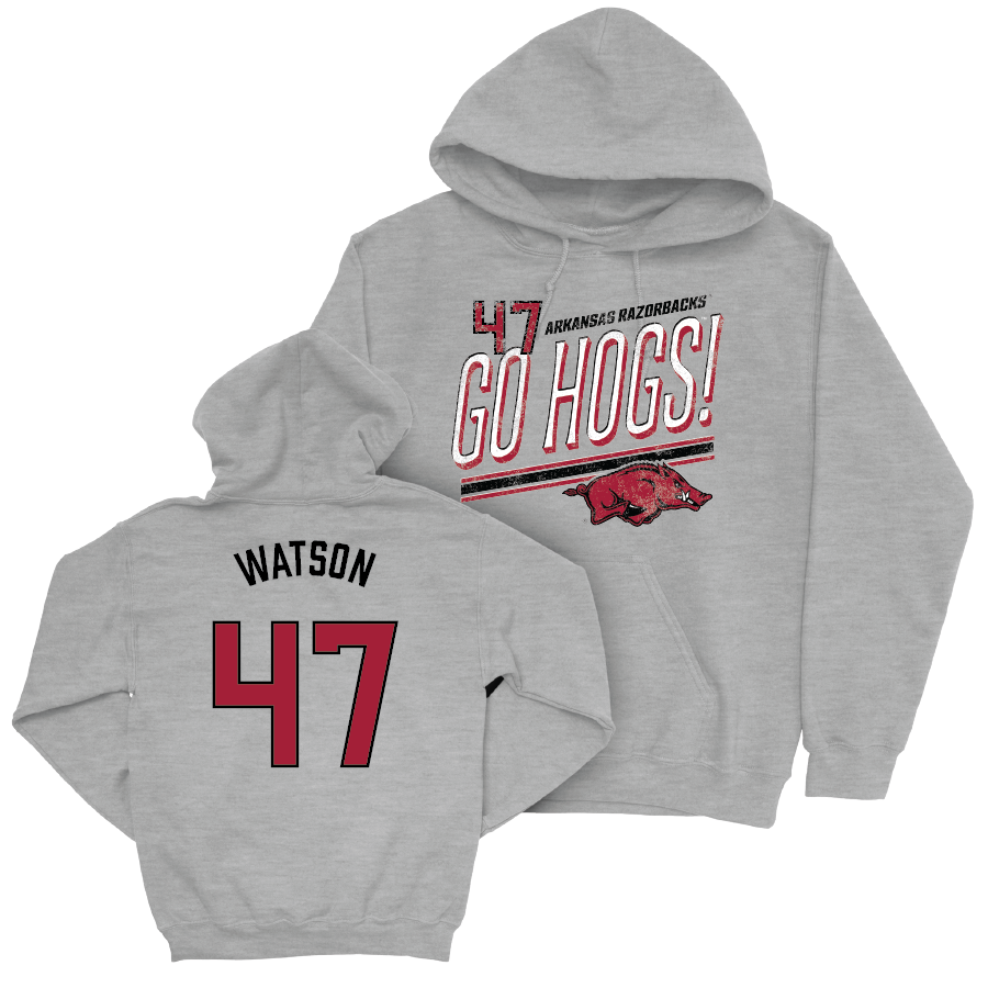 Arkansas Football Sport Grey Hogs Hoodie - Braylon Watson Small