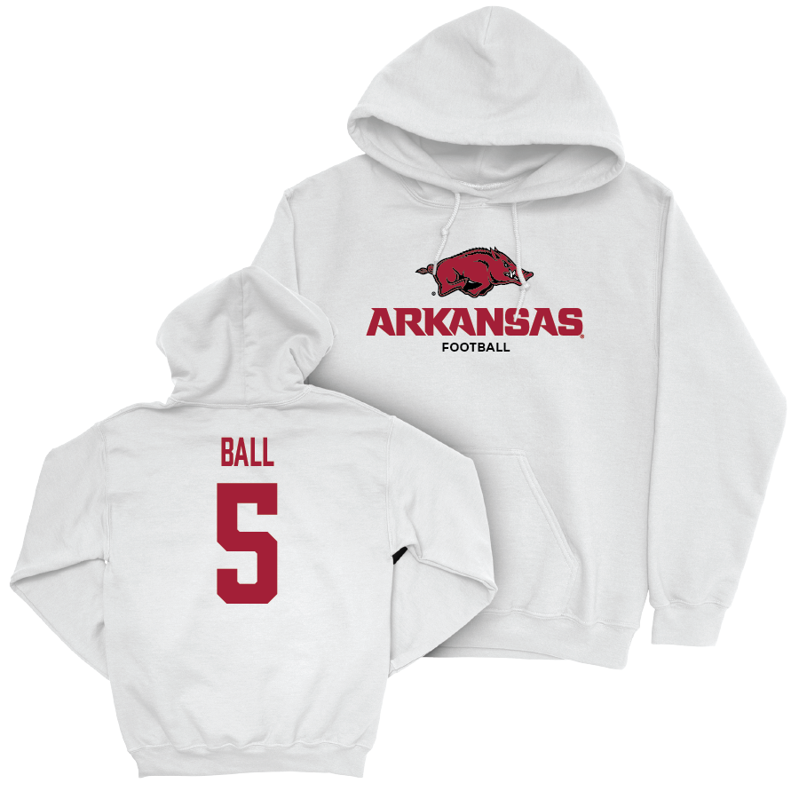 Arkansas Football White Classic Hoodie - Cameron Ball Youth Small