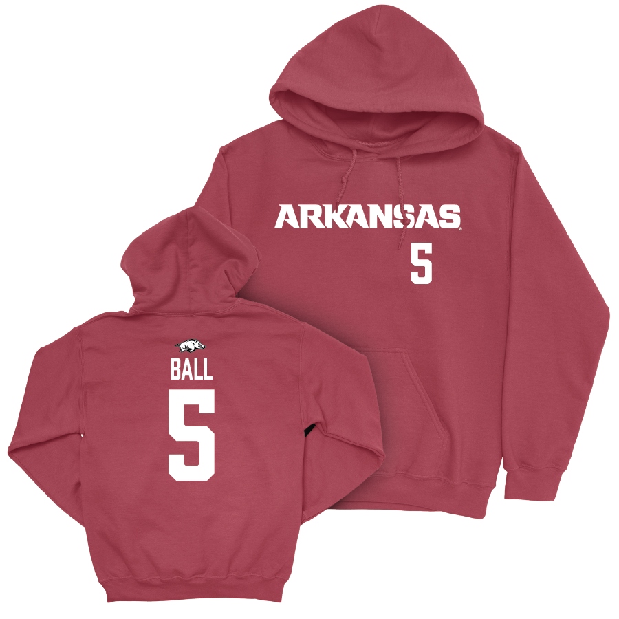 Arkansas Football Cardinal Wordmark Hoodie - Cameron Ball Youth Small