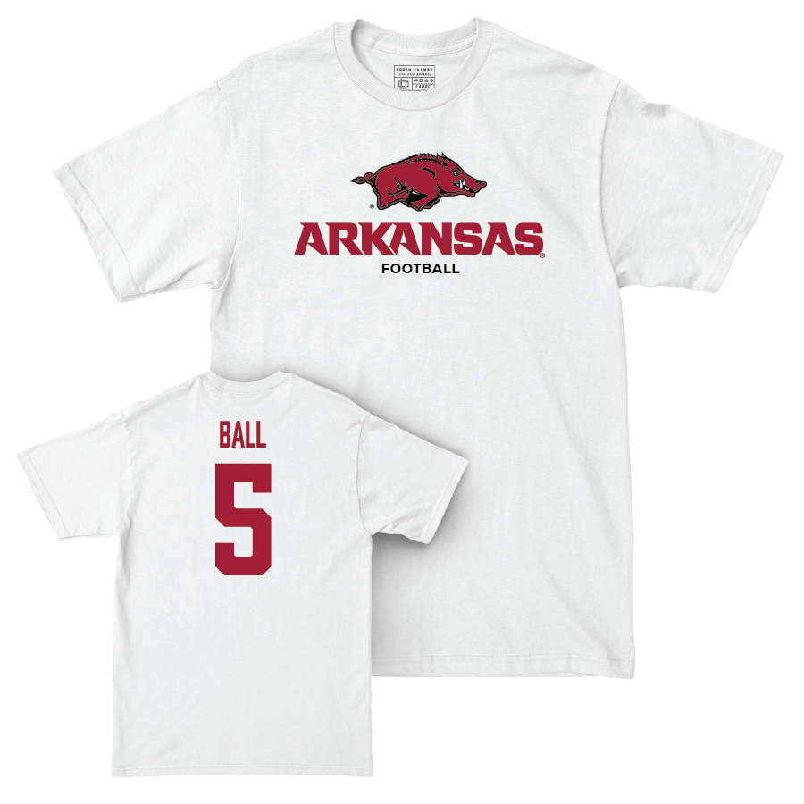 Arkansas Football White Classic Comfort Colors Tee - Cameron Ball Youth Small