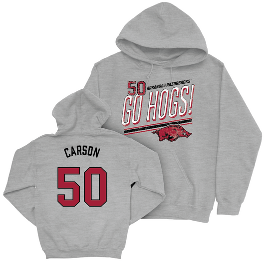 Arkansas Football Sport Grey Hogs Hoodie - Cole Carson Youth Small