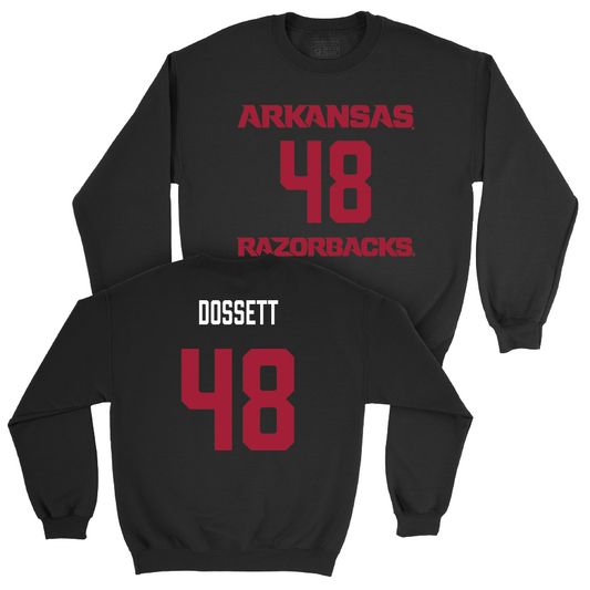 Arkansas Baseball Black Player Crew - Cooper Dossett Youth Small