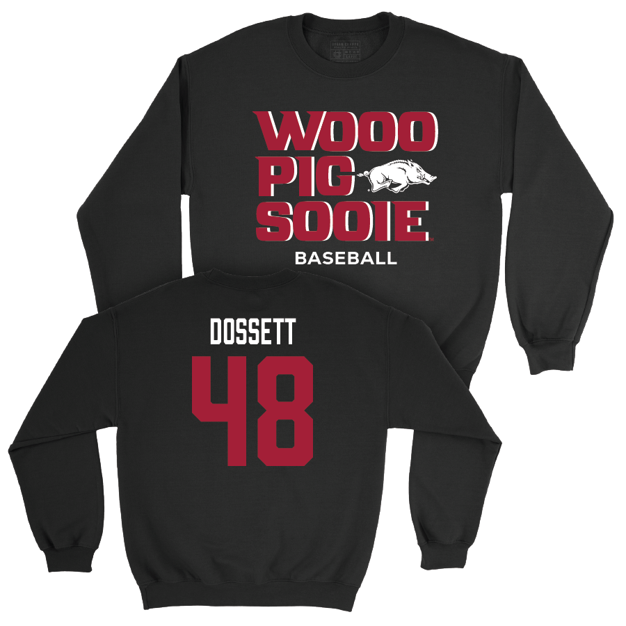 Arkansas Baseball Black Woo Pig Crew - Cooper Dossett Youth Small