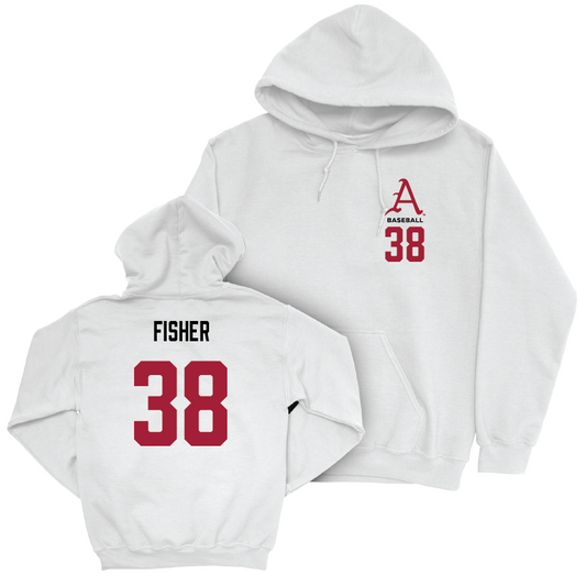 Arkansas Baseball White Hoodie - Colin Fisher Youth Small
