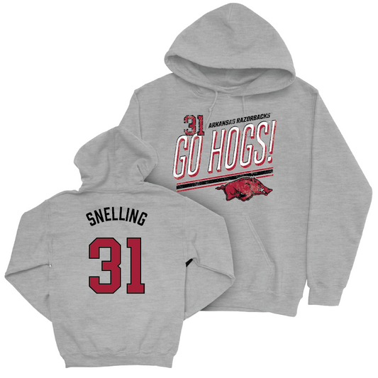 Arkansas Football Sport Grey Hogs Hoodie - Courtney Snelling Small