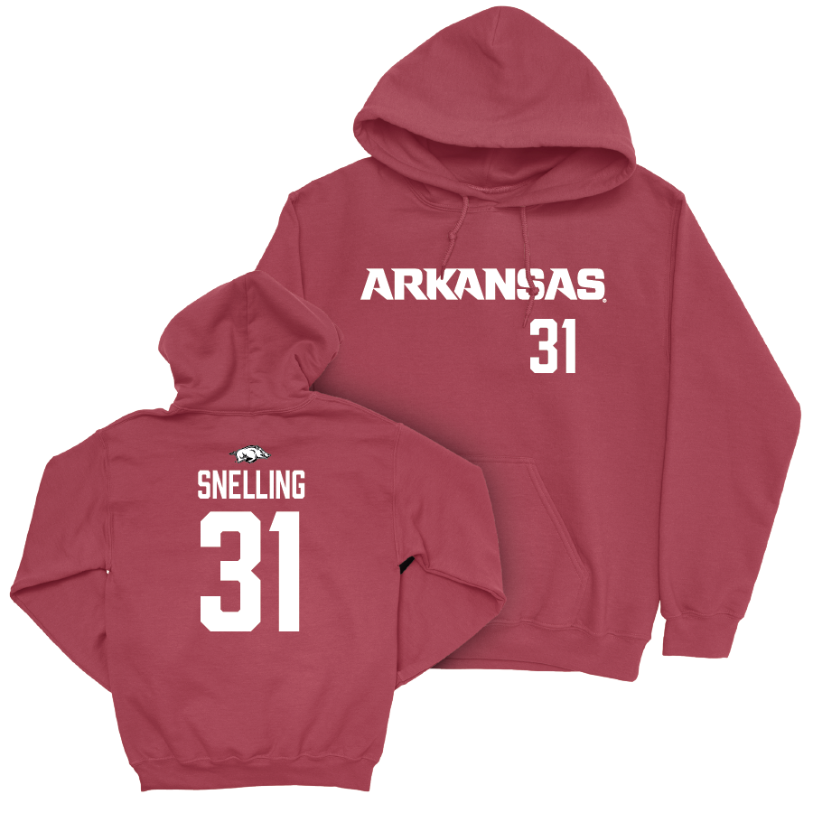 Arkansas Football Cardinal Wordmark Hoodie - Courtney Snelling Small