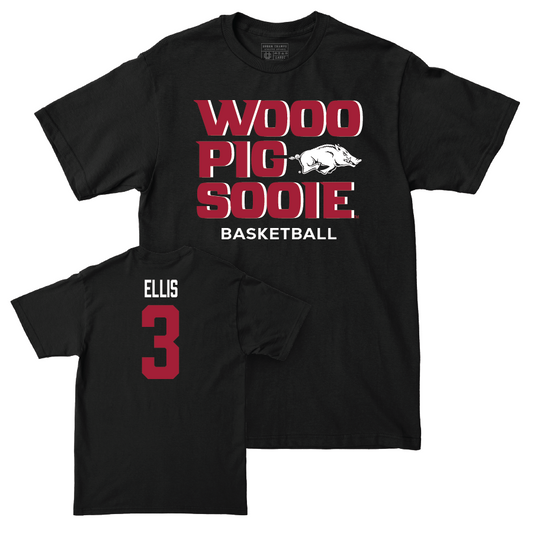 Arkansas Men's Basketball Black Woo Pig Tee - El Ellis Small
