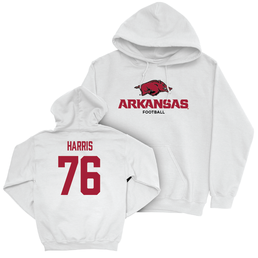 Arkansas Football White Classic Hoodie - E’Marion Harris Youth Small