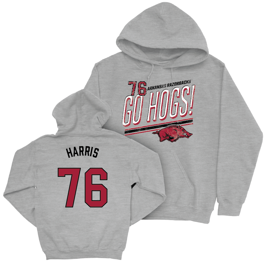 Arkansas Football Sport Grey Hogs Hoodie - E’Marion Harris Youth Small