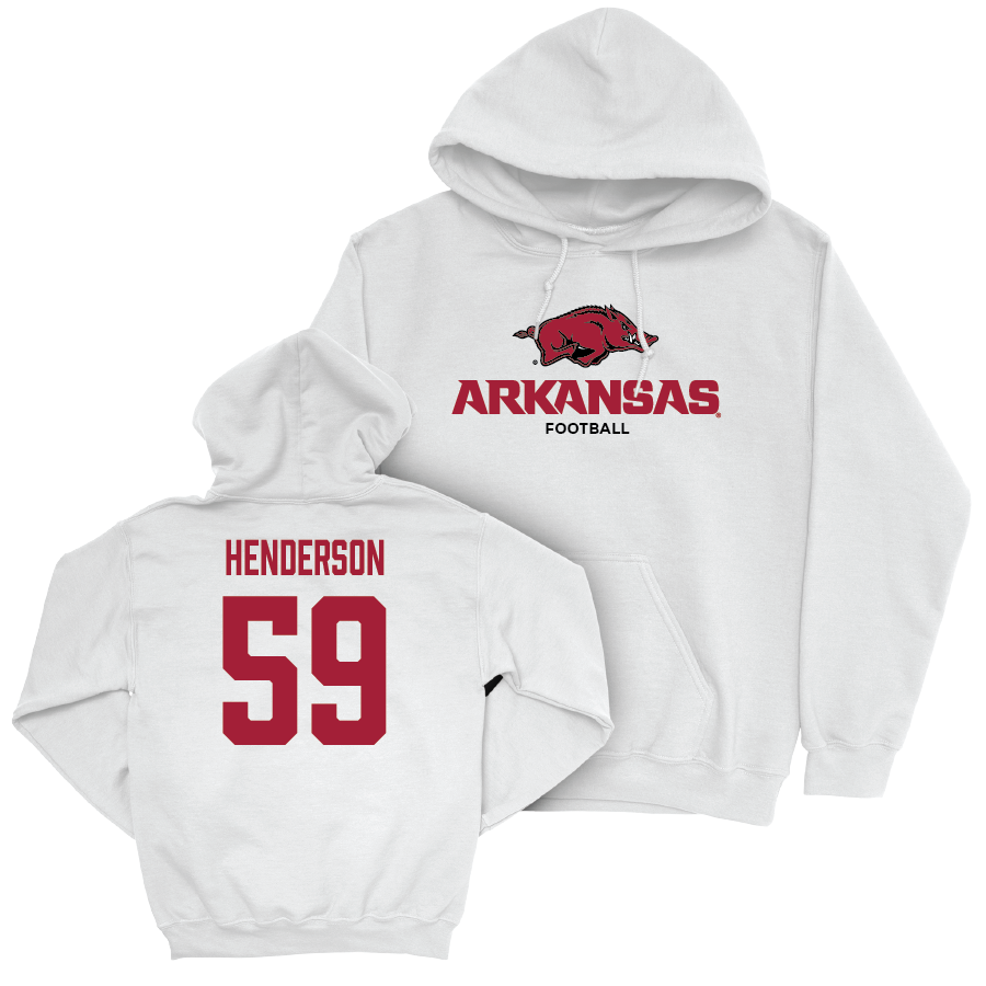 Arkansas Football White Classic Hoodie - Eli Henderson Youth Small