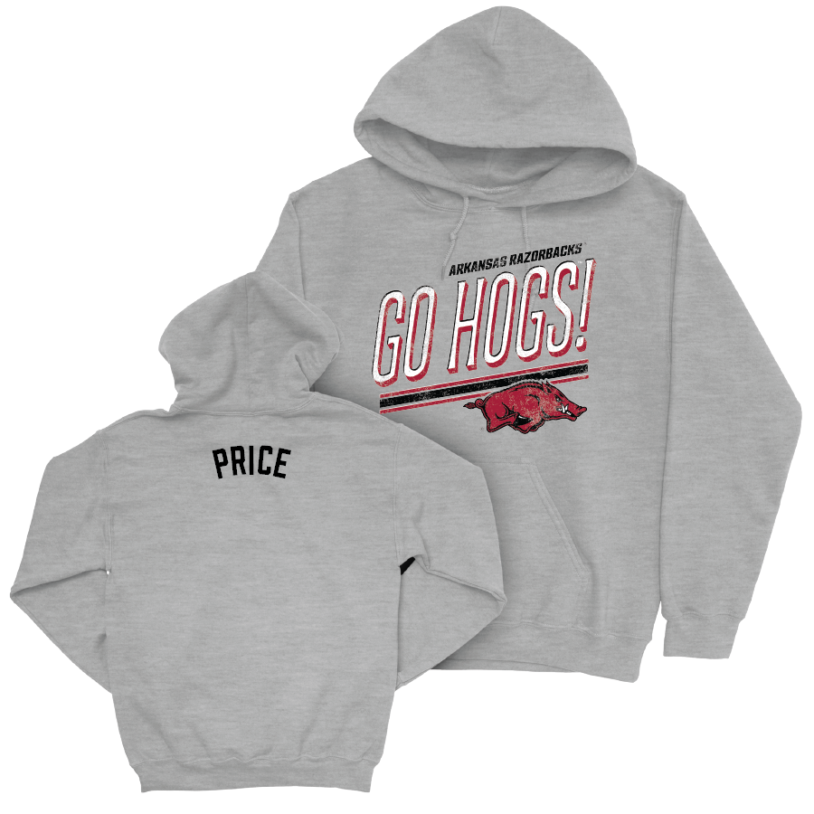 Arkansas Women's Gymnastics Sport Grey Hogs Hoodie - Frankie Price Youth Small