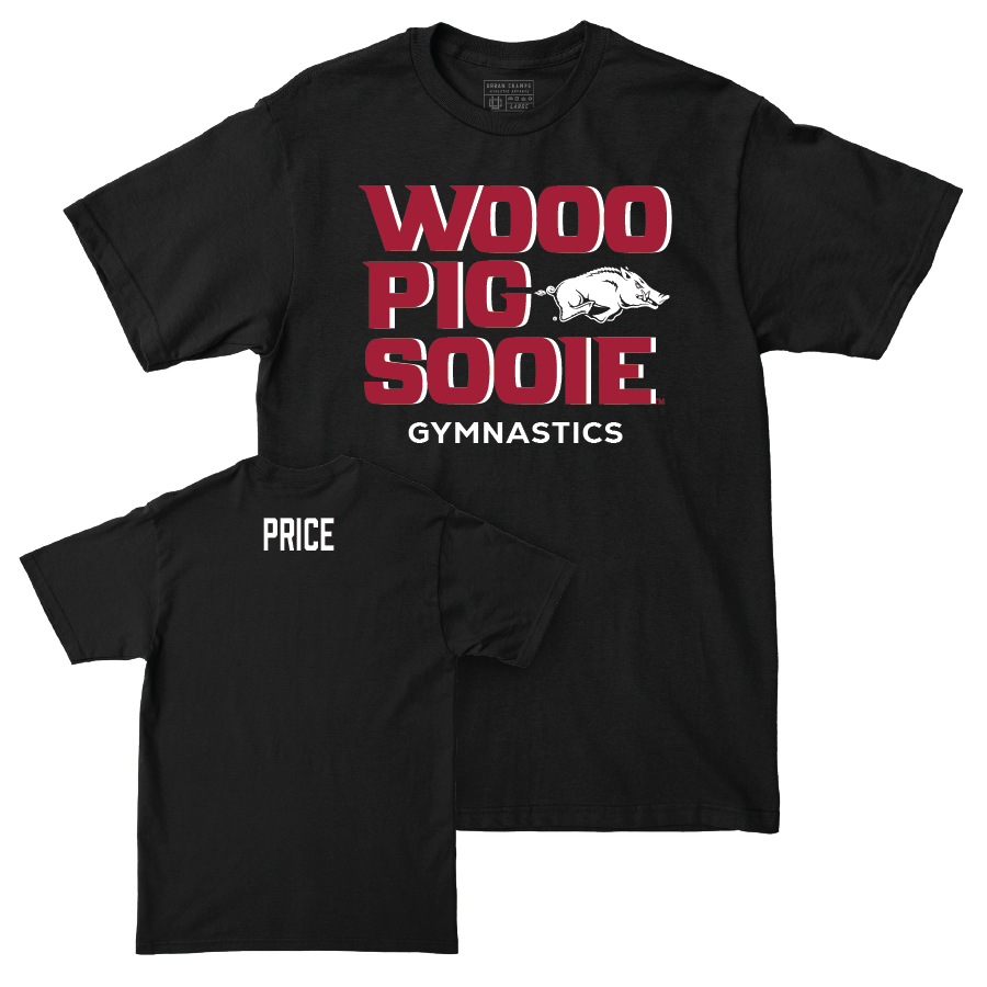 Arkansas Women's Gymnastics Black Woo Pig Tee - Frankie Price Youth Small