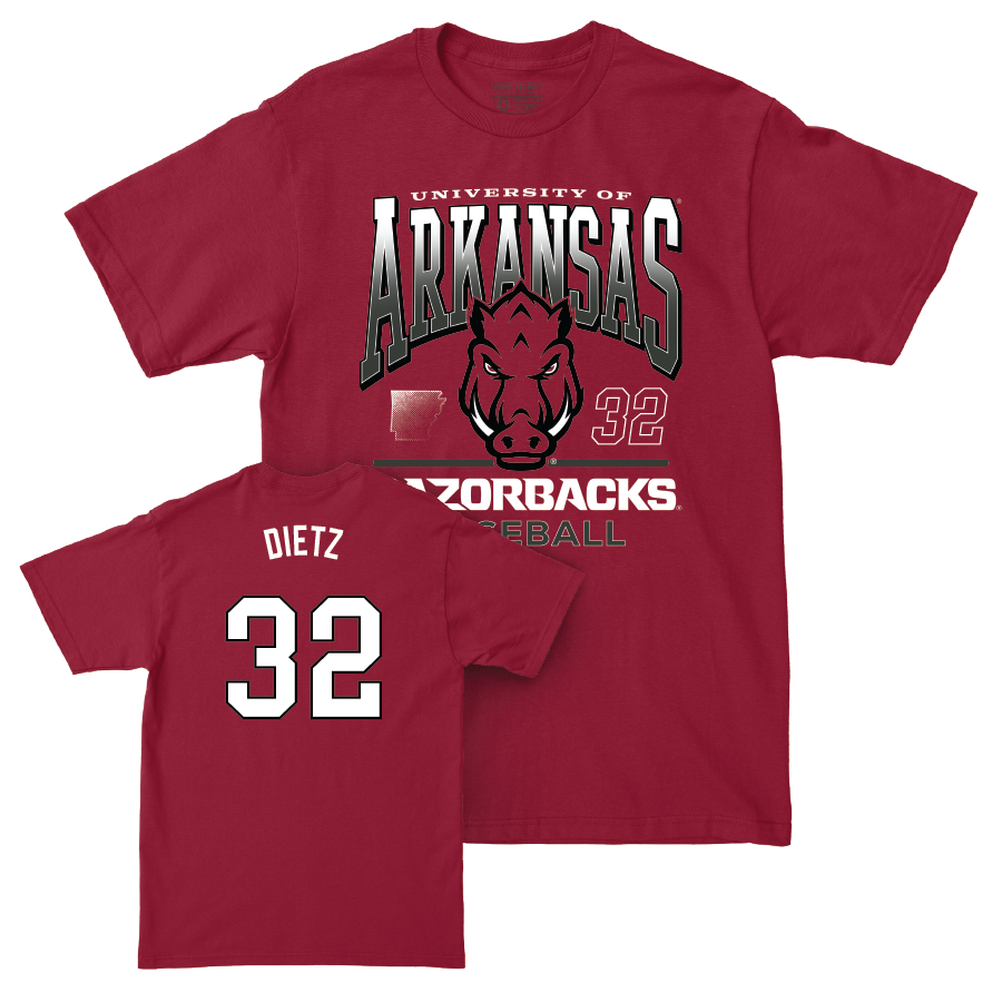 Arkansas Baseball Cardinal Staple Tee - Hunter Dietz Youth Small