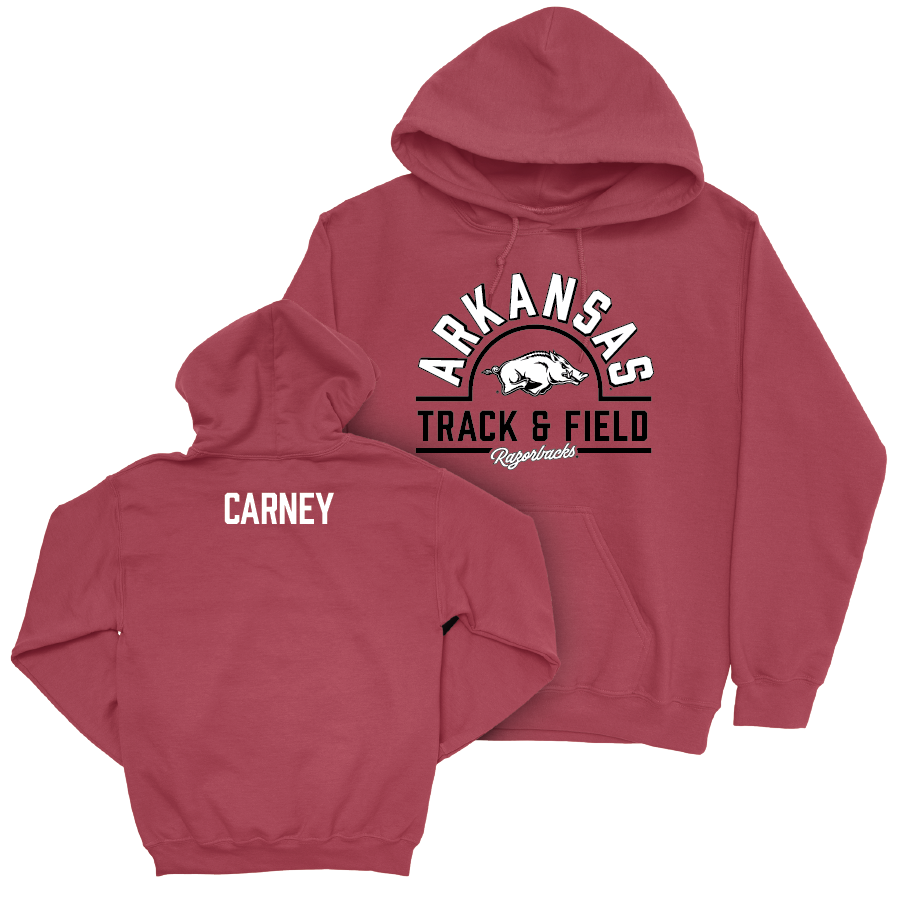 Arkansas Men's Track & Field Cardinal Arch Hoodie - Isaac Carney Youth Small