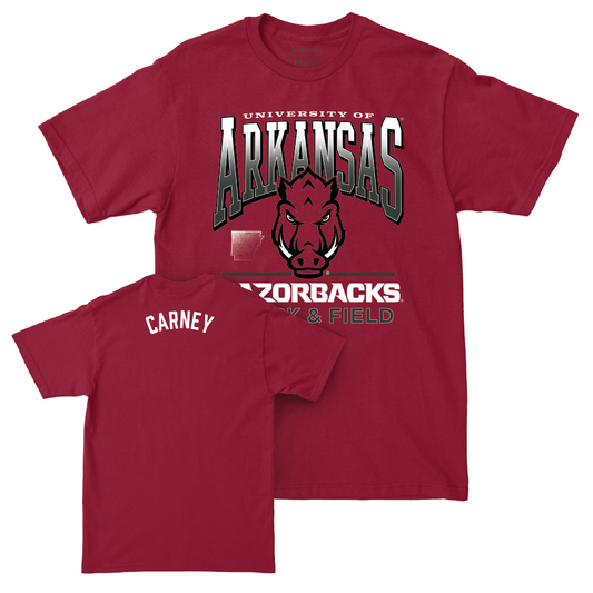 Arkansas Men's Track & Field Cardinal Staple Tee - Isaac Carney Youth Small