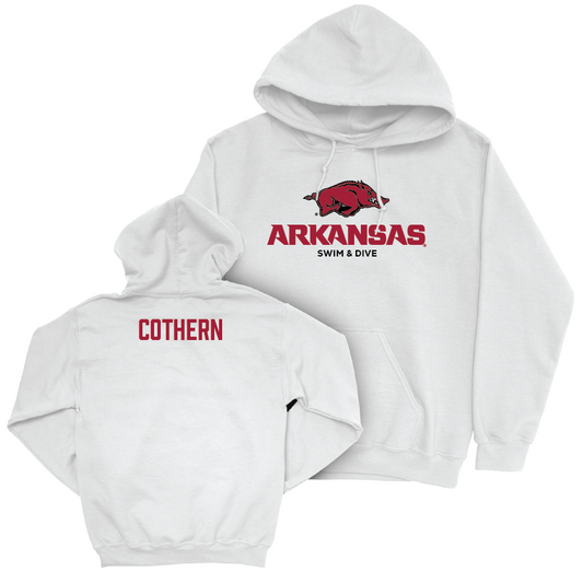 Arkansas Women's Swim & Dive White Classic Hoodie - Isabella Cothern Youth Small