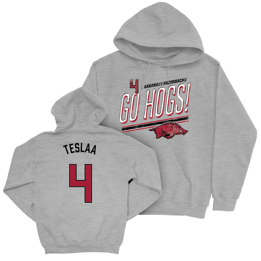 Arkansas Football Sport Grey Hogs Hoodie - Isaac TeSlaa Small